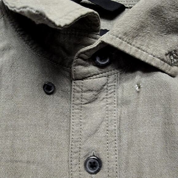 Carhartt Mens Loose Fit Short Sleeve Button Up Small Gray Ripstop Outdoor Shirt - Picture 5 of 10